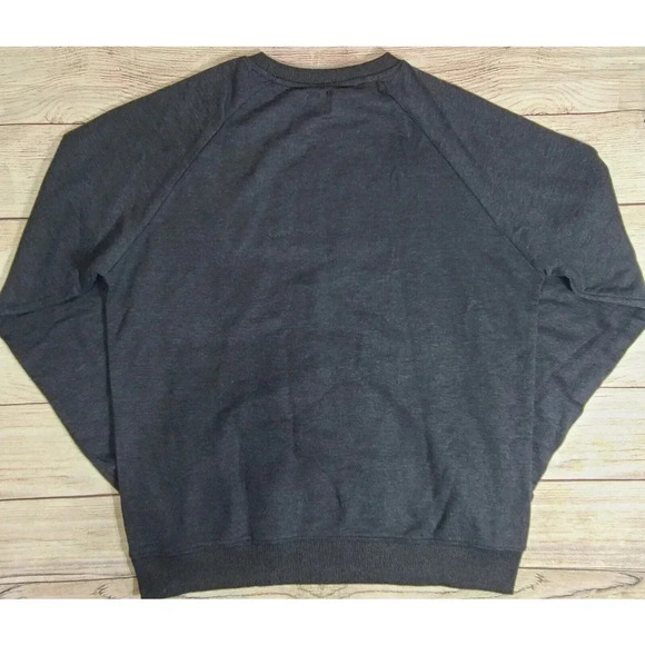 ASOS Made in USA Map Pullover Sweatshirt Men's Large Heather Charcoal Gray Black - Picture 2 of 5